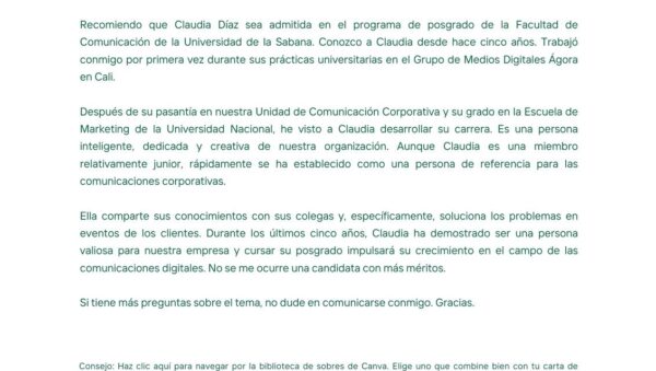 guia para cartas de recomendacion en posgrado